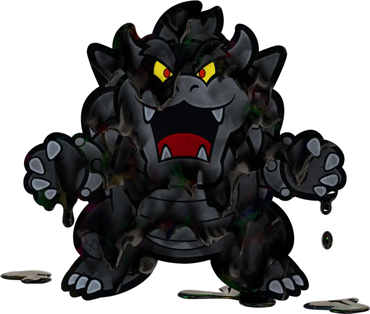 Black Bowser Super Mario Wiki The Mario Encyclopedia Paper Mario Color Splash Black Bowser Png Bowser Png