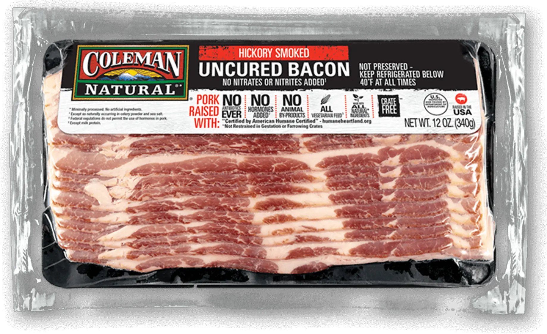 Buy Coleman Natural Uncured Hickory Uncured Hickory Smokedbeef Bacon Png Bacon Transparent Background