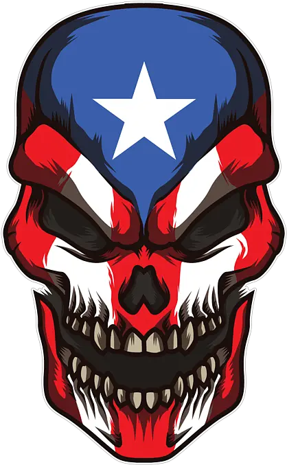 Puerto Rico Skull Proud Boricua Flag Greeting Card Puerto Rican Flag With Skull Png Puerto Rico Flag Png