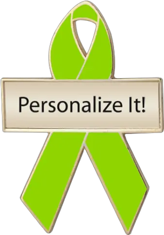 Lime Green Awareness Ribbons Lapel Pins Personalized Cause Awareness Ribbon Png Cancer Ribbon Png