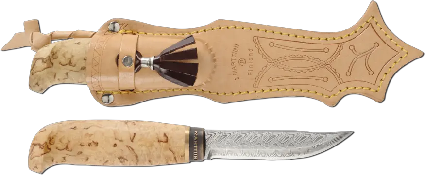 Lynx Damascus In A Wooden Gift Box Marttiini Hunting Knife Png Lynx Png