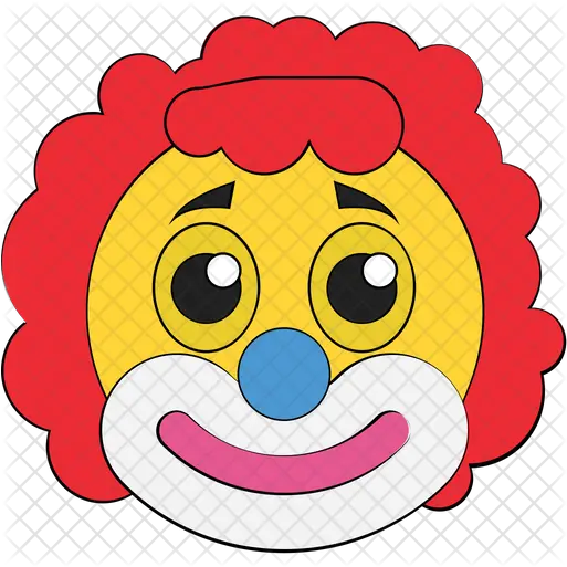 Joker Face Icon Of Colored Outline Png