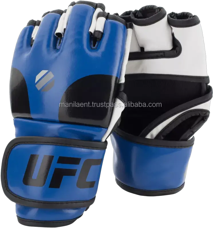 New Custom Made Muay Thai Sand Bag Ufc Mma Half Finger Mma Blue White Gloves Png Mma Glove Icon