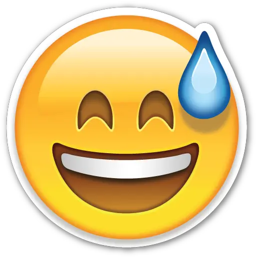 Crying Emoji Png Confused Clipart Smiling Face With Open Mouth And Cold Sweat Cry Emoji Png