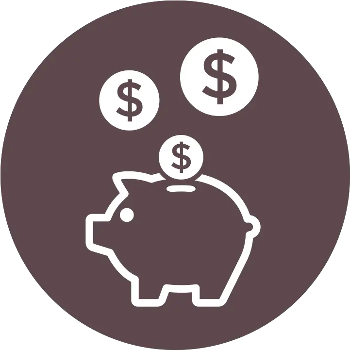 Download Piggy Bank Icon With Dollar Signs Above It Saving Piggy Bank Round Icon Png Bank Icon