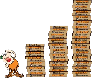 Little Caesars Pueblo Cartoon Stack Of Pizza Boxes Png Little Caesars Logo Png