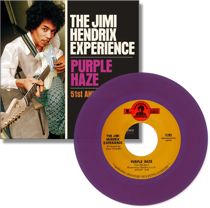 Hendrix Jimi Purple Haze Bw 51st Anniversary 7 Single Purple Vinyl Gloucester Road Tube Station Png Jimi Hendrix Png