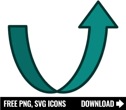 Free Up Curved Arrow Icon Symbol Png Svg Download Double Sided