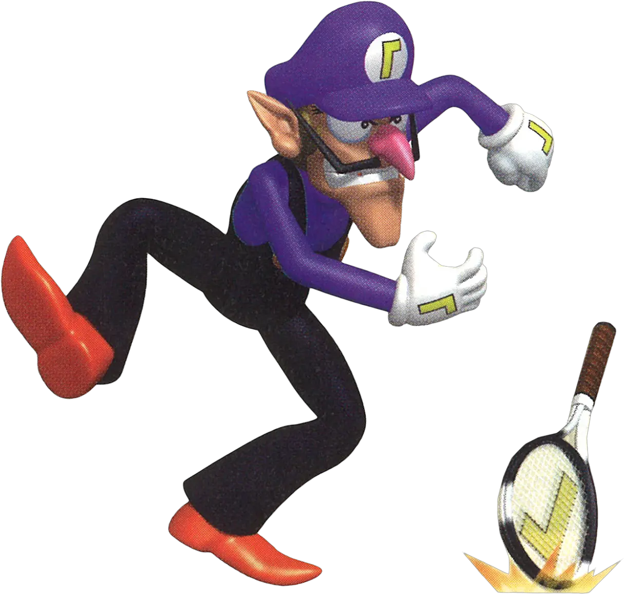 Making Myself Some Waluigi Whatsapp Stickers Send Me N64 Waluigi Mario Tennis Png Waluigi Png