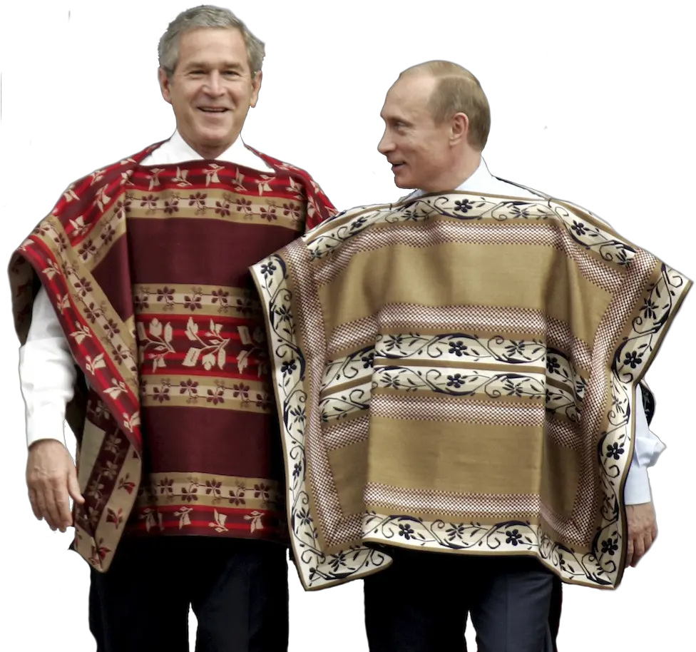 Download Cutout George W Bush Poncho Video Full Size Png George Bush And Putin Poncho George Bush Png
