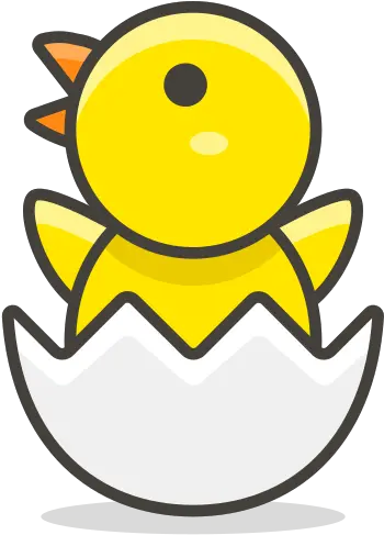 483hatching Chick Free Icon Of 780 Vector Emoji Dibujo De Pollito En Cascaron Png Chick Png