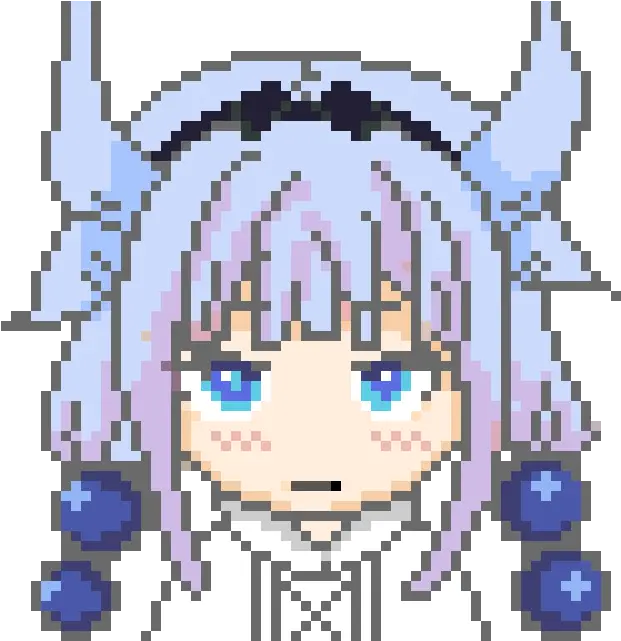 Kanna Kamui From Kobayashi Miss Dragon Maid Pixel Art Png Kanna Kamui Png