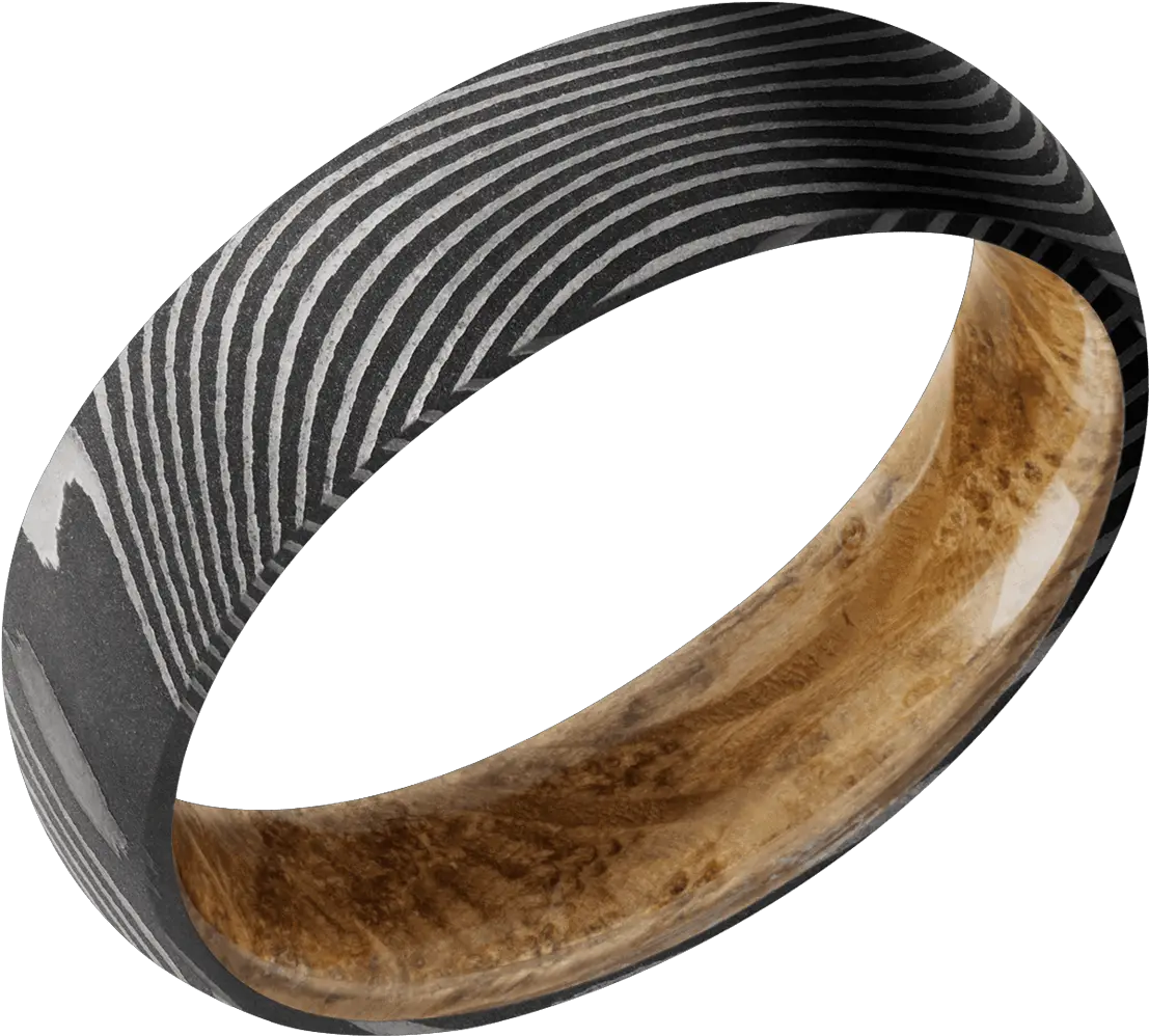 Menu0027s Damascus Steel Ring With Whiskey Barrel Sleeve Inlay Solid Png Whiskey Stones Icon