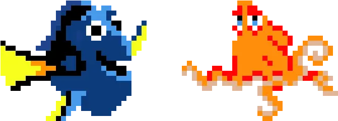 Dory And Hank Pixel Art Maker Finding Nemo Pixel Art Png Dory Png