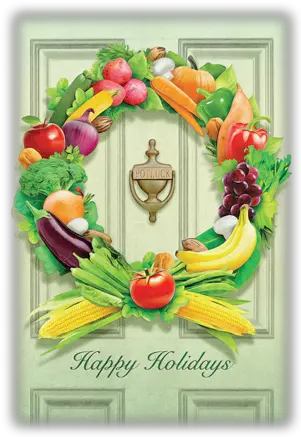 2016 Holiday Card Potluck Food Rescue Fruit Holiday Cards Png Holiday Wreath Png