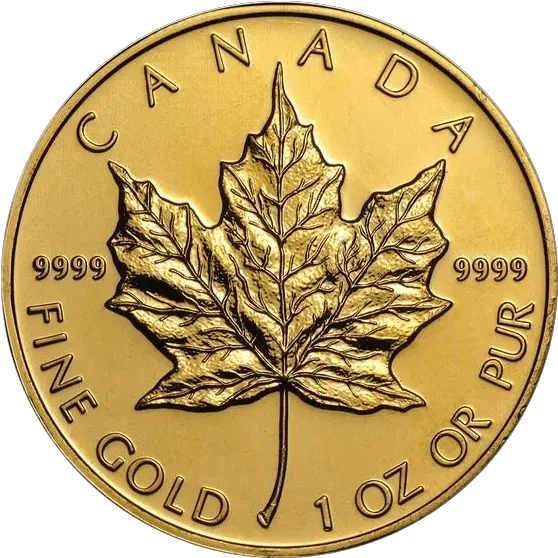 Gold Maple Leaf Coin Gold Canadian Maple Leaf Png Canadian Maple Leaf Png