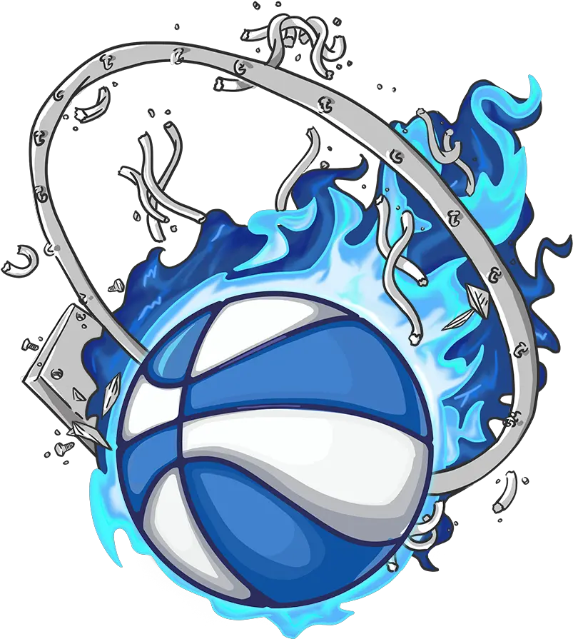 Blue Flame Basketball Graffiti Illustration For Volleyball Png Flaming Basketball Png