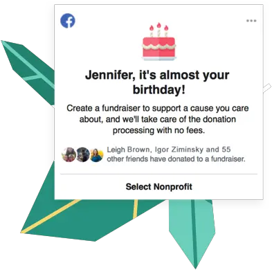 Facebook Birthday Fundraisers Social Good At Facebook Screenshot Png Friend Us On Facebook Logo