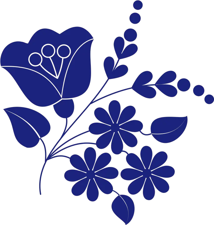 Floral Sample Motif Free Vector Graphic On Pixabay Folk Art Black And White Png Floral Pattern Png