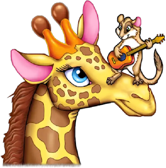 Funny Cartoon Clip Art Giraffe Animal Squirrel And Giraffe Drawing Png Giraffe Transparent Background
