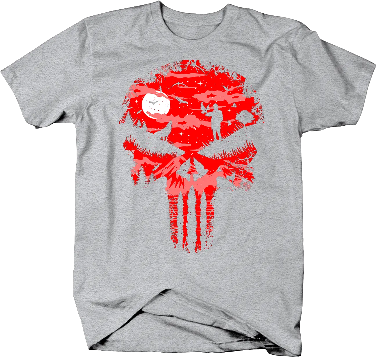 Punisher Skull With Silhouettes Nature Transparent PNG