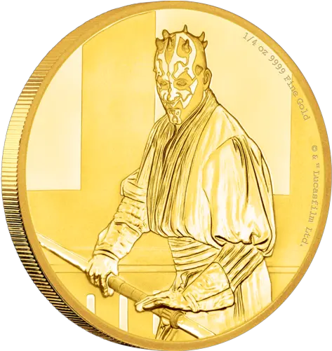 Star Wars Classic Darth Maul 14oz Gold Coin Star Wars Gold Coin Png Darth Maul Png