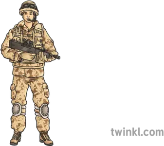 Modern Day British Army Soldier Illustration Twinkl British Soldier Uniform Modern Art Png Us Soldier Png