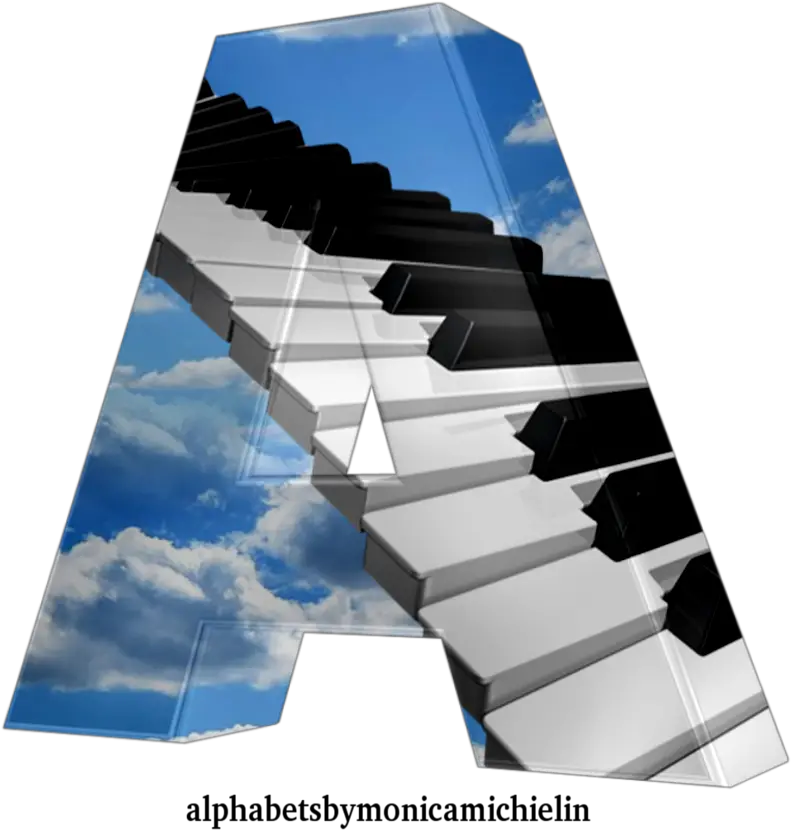 Monica Michielin Alphabets Blue Sky Alphabet With Piano Vertical Png Piano Keys Icon