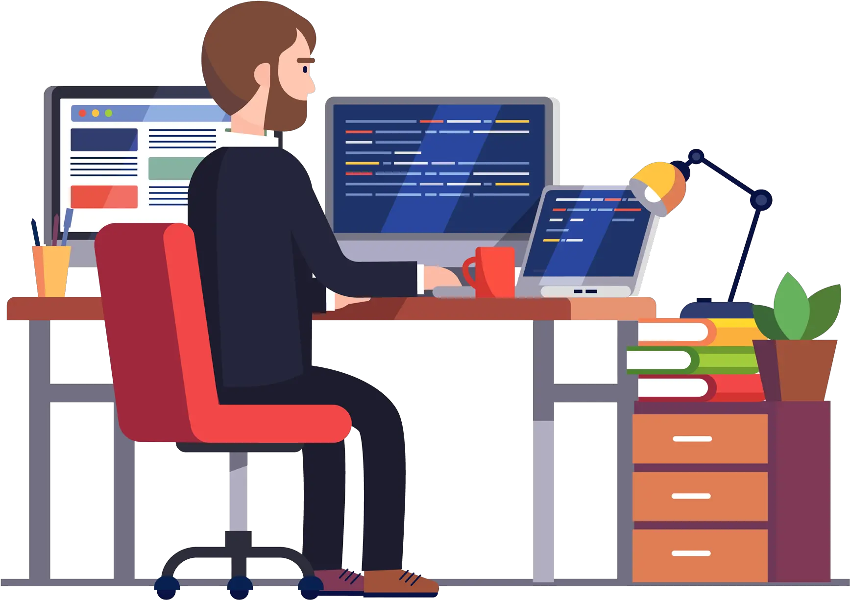 Employee Professional Computer Work Clipart Transparent Work With Computer Clipart Png Computer Clipart Transparent png