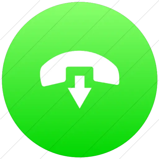 Flat Circle White Vertical Png Hang Up Icon