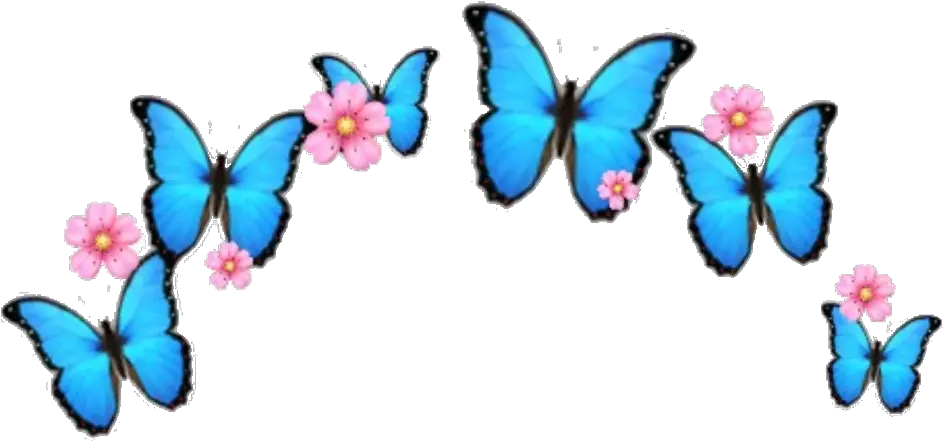 Flower Butterfly Crown Emoji Sticker Butterfly Crown Emoji Png Butterfly Emoji Png png