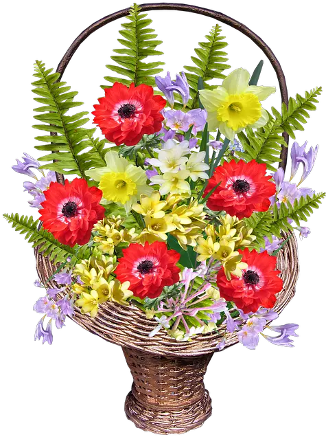 Spring Flower Basket Free Photo On Pixabay Floral Png Spring Flower Png