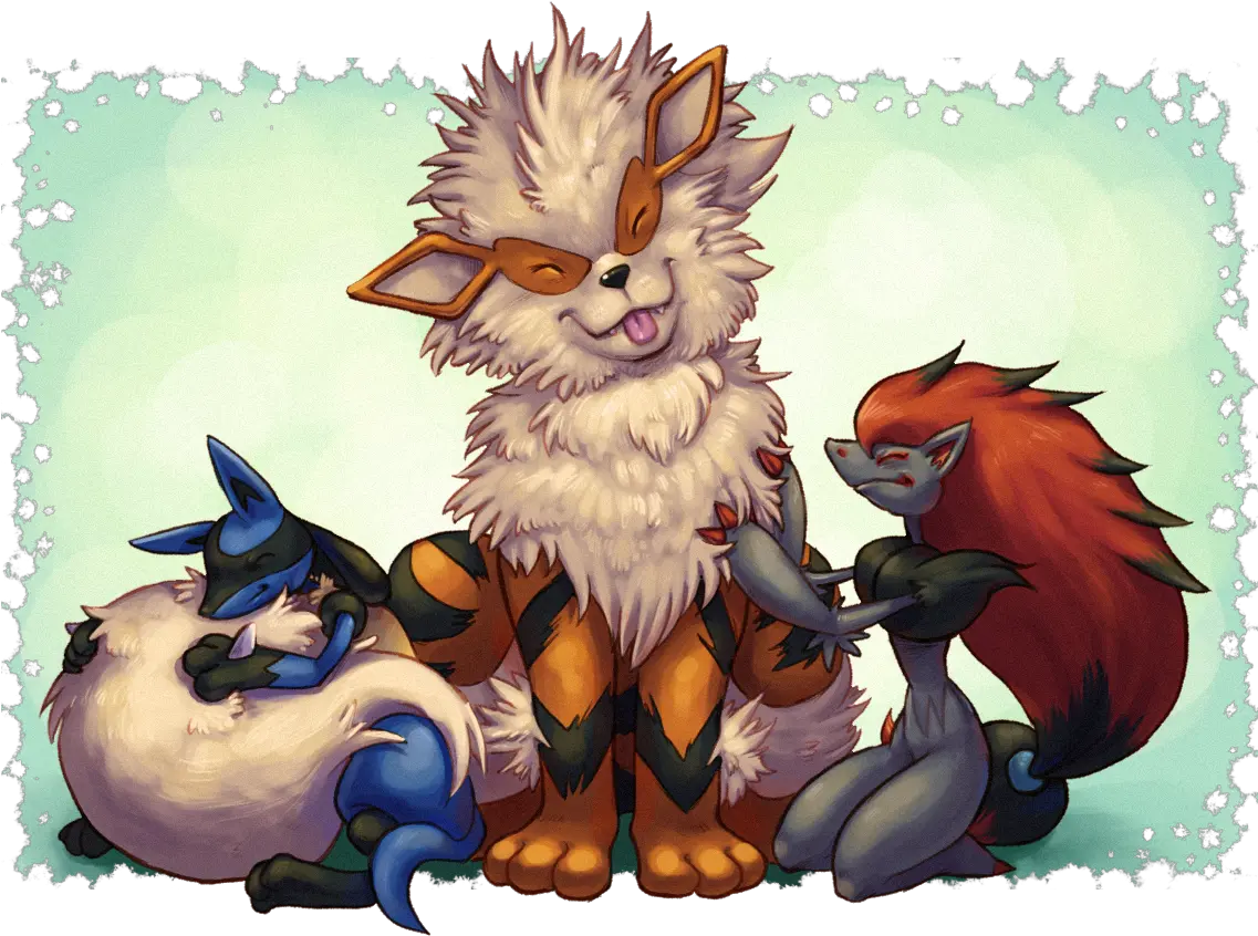 Statistics Arcanine And Lucario Full Size Png Download Dog And Cat Pokemon Lucario Png