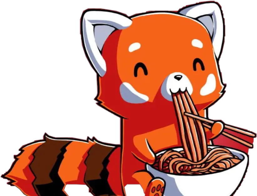 Red Panda Redpanda Freetoedit Red Panda Drawing Eating Ramen Png Red Panda Transparent