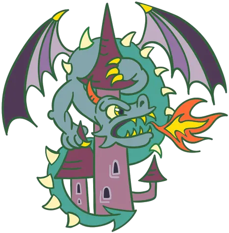 Evil Green Dragon Attacking Castle Dragon Y Castillo Animados Png Evil Transparent