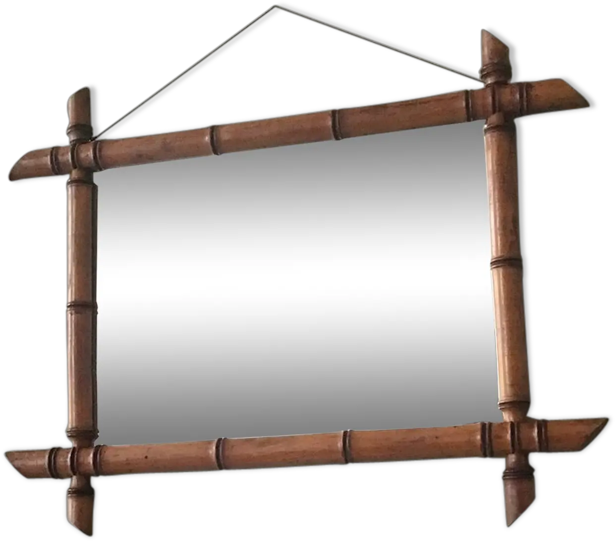 Bamboo Frame Mirror 60 Years 51x40cm Selency Shelf Png Bamboo Frame Png