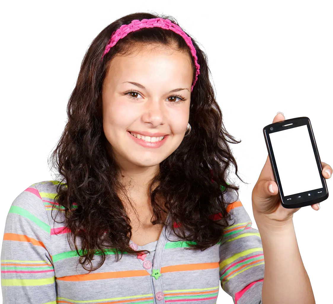 Girl With Mobile Phone Png Image For Girl With Phone Png Cell Phone Png