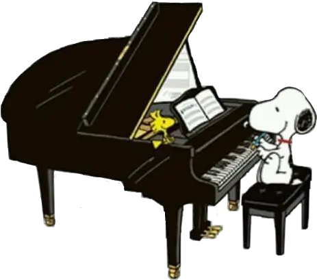 Snoopy Piano Peanutscomic Sticker By Kdurkee004 Snoopy Piano Png Piano Transparent Background