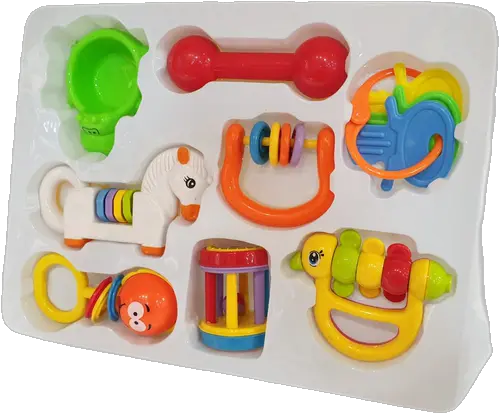 8pcs Happy Baby Rattle Set Baby Toys Png Baby Rattle Png