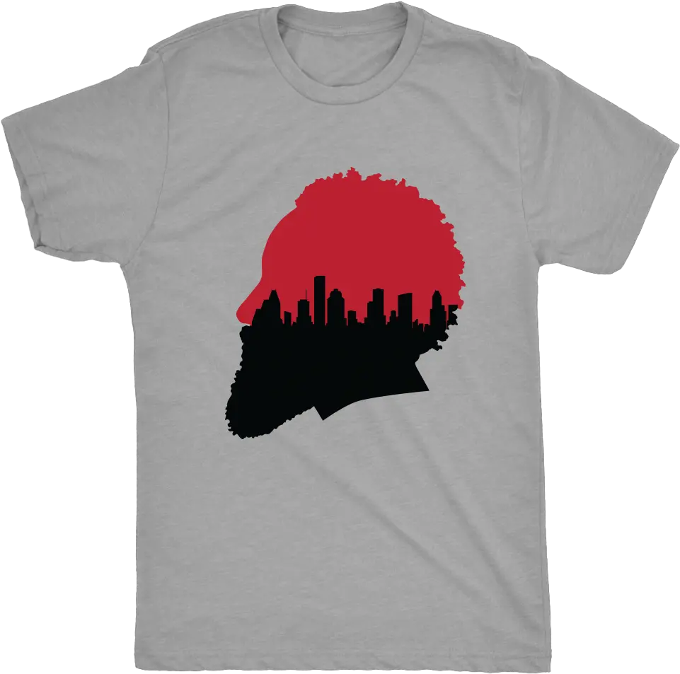 Harden Silhouette With Houston Skyline Triblend T Shirt Clutch City Png Houston Skyline Png
