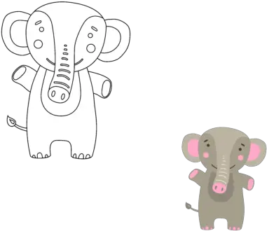 Kids Coloring Animal Elephant Vector Animated Cartoon Png Elephant Head Png