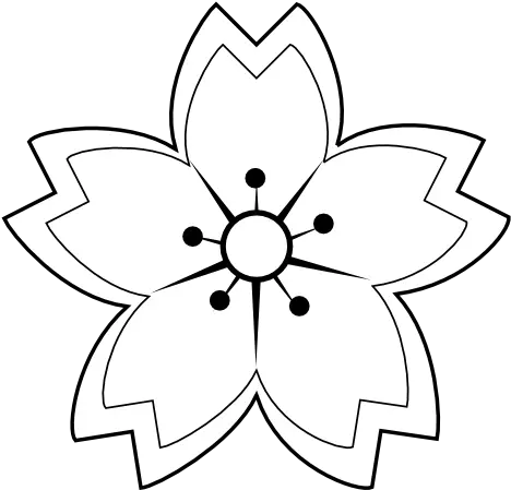 Library Of Chrysanthemum Book Clip Art Royalty Free Png Cherry Blossom Clipart Black And White Sakura Flower Png