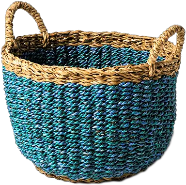Seagrass Jute Basket Blue Small Laundry Basket Png Basket Png