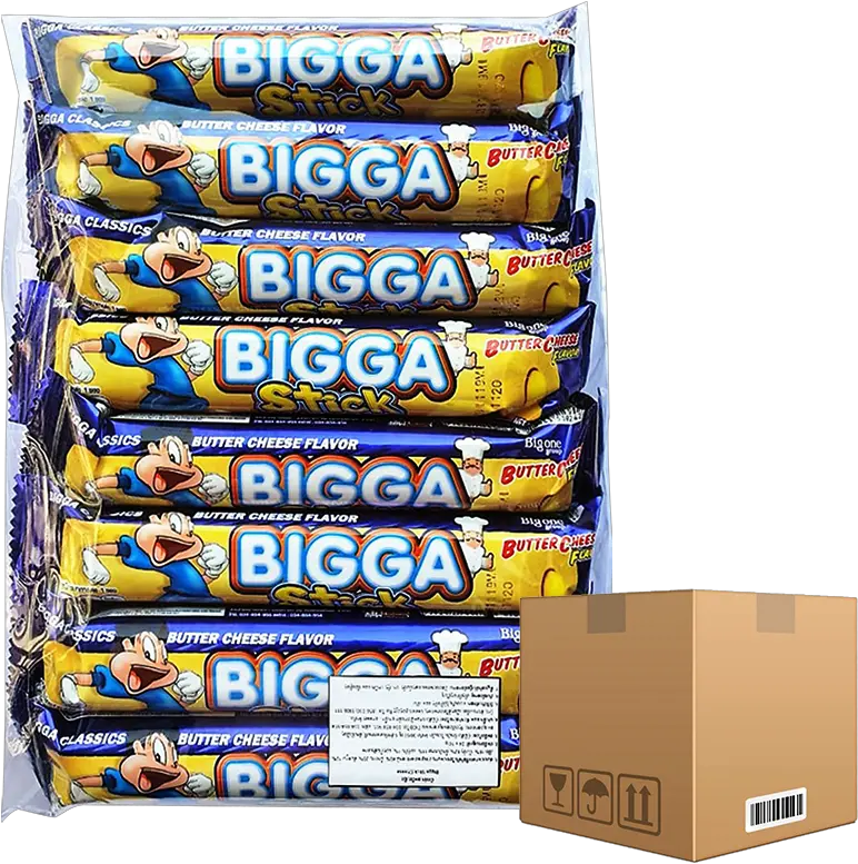 Box Of 24 Packs Bigga Stick Butter Cheese Flavor 10g Pack Pieces Shipping Box Png Stick Of Butter Png