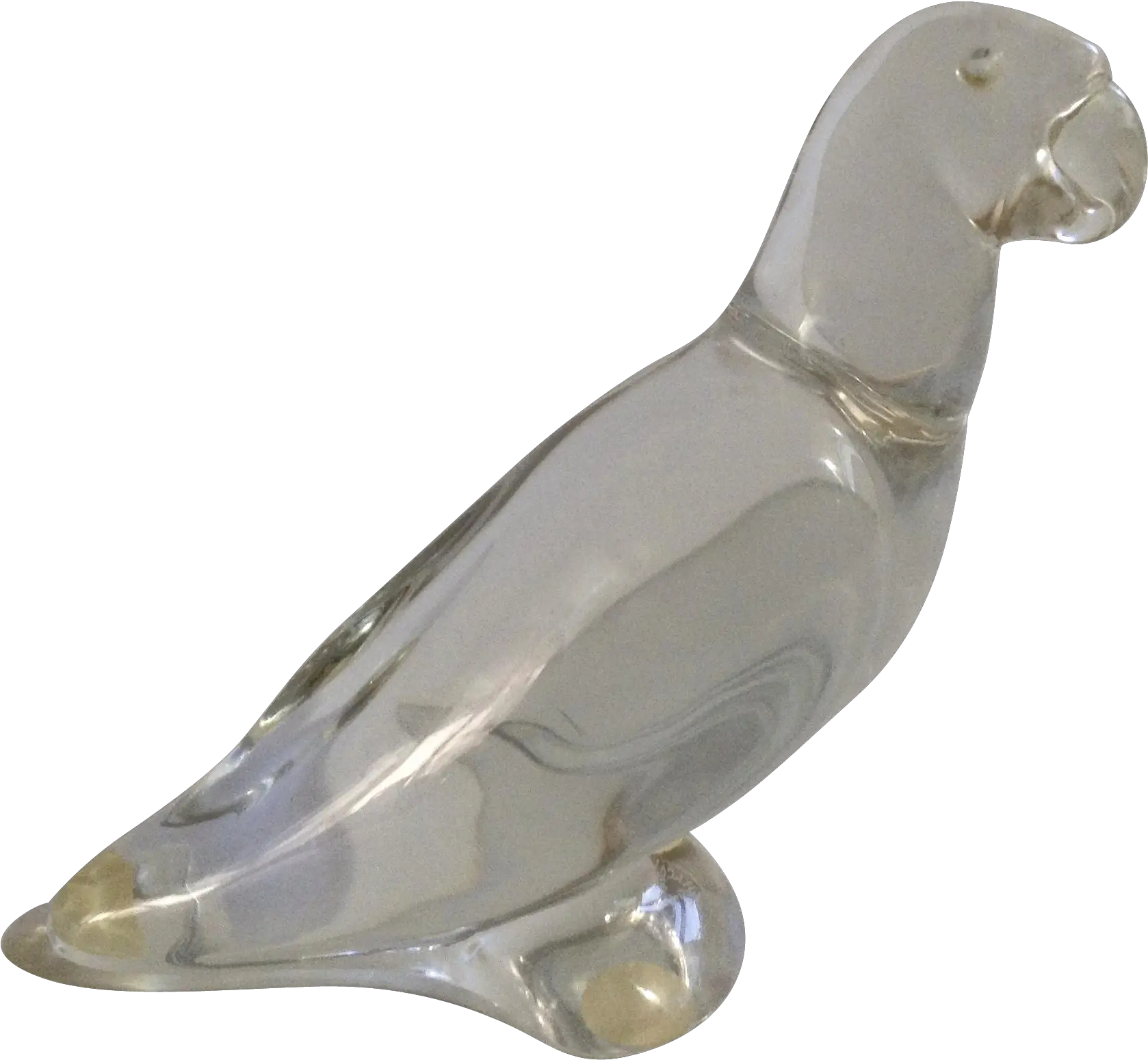Vintage Baccarat Crystal Clear Glass Parrot Bird Figurine African Grey Png Parrot Transparent