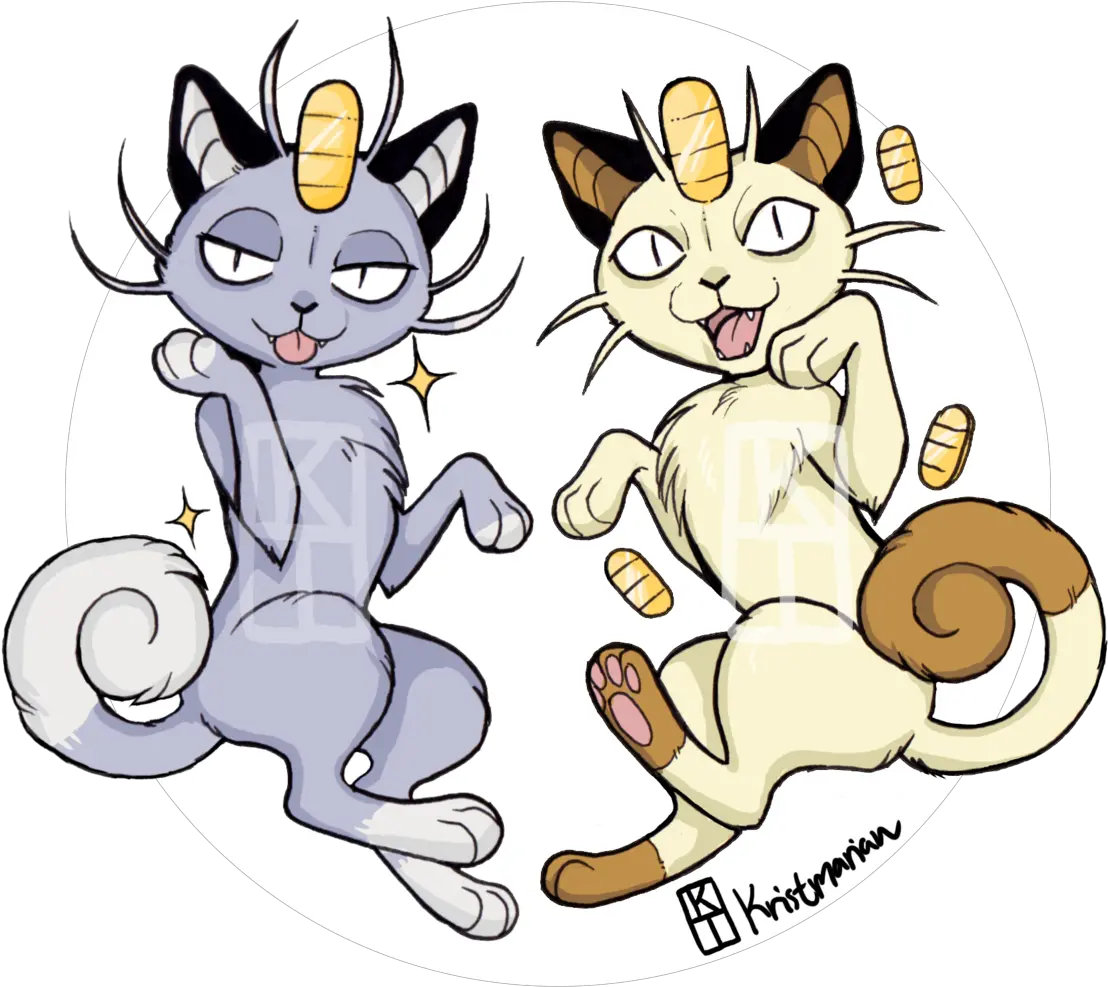 Art Of Krista Tyni U2014 Meowth Sticker Designs I Made For Cartoon Png Meowth Png