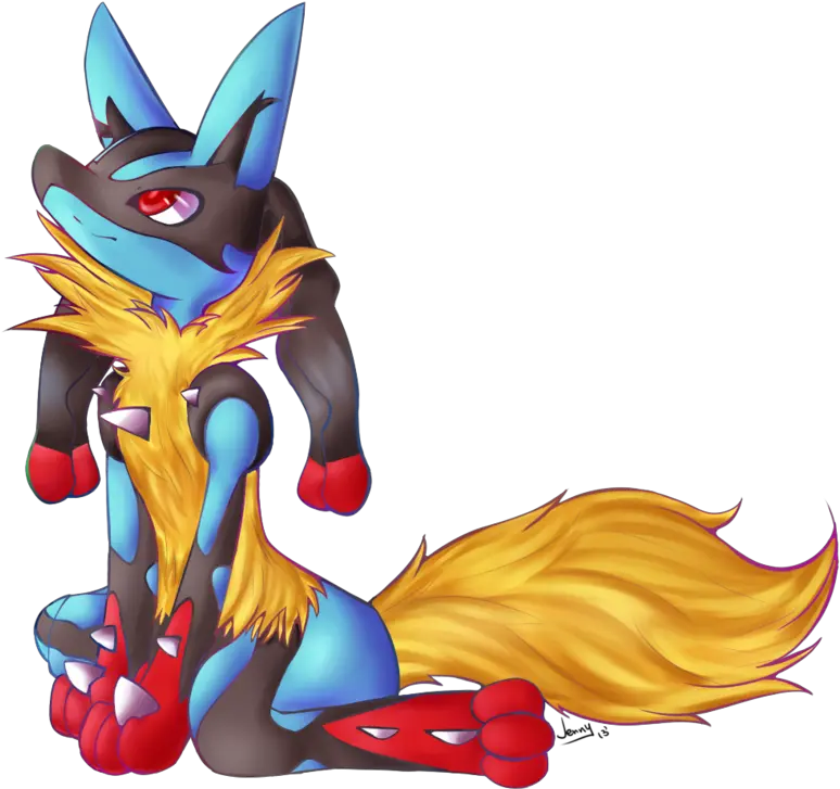 Download Mega Lucario By Aquadiamonds Mega Lucario Female Lucario Mewtwo And Mew Png Lucario Png