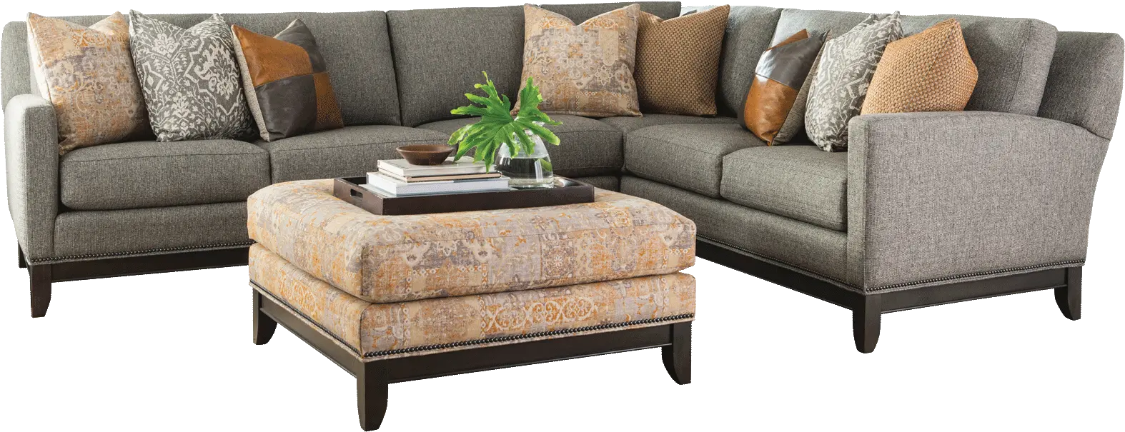 Download Hd Smith Brothers Sofa Cocktail Ottoman With Matching Pillows Png Furniture Png