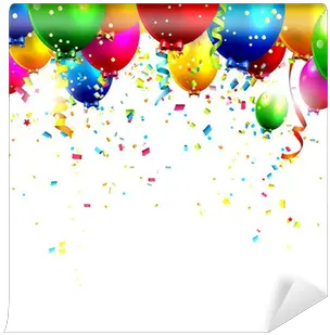 Colorful Birthday Balloons And Confetti Birthday Balloons Vector Png Confetti Vector Png