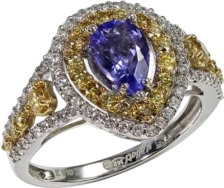 Kallati Tanzanite U0026 Diamond Ring Wedding Ring Png Yellow Diamond Icon